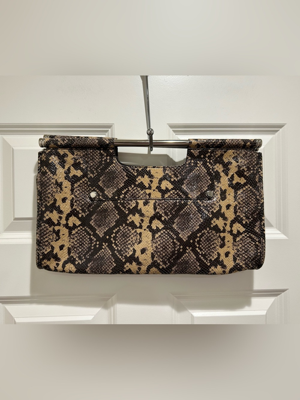 Banana Republic Bridgeport Oversized Snakeskin Leather Clutch - Picture 3 of 11